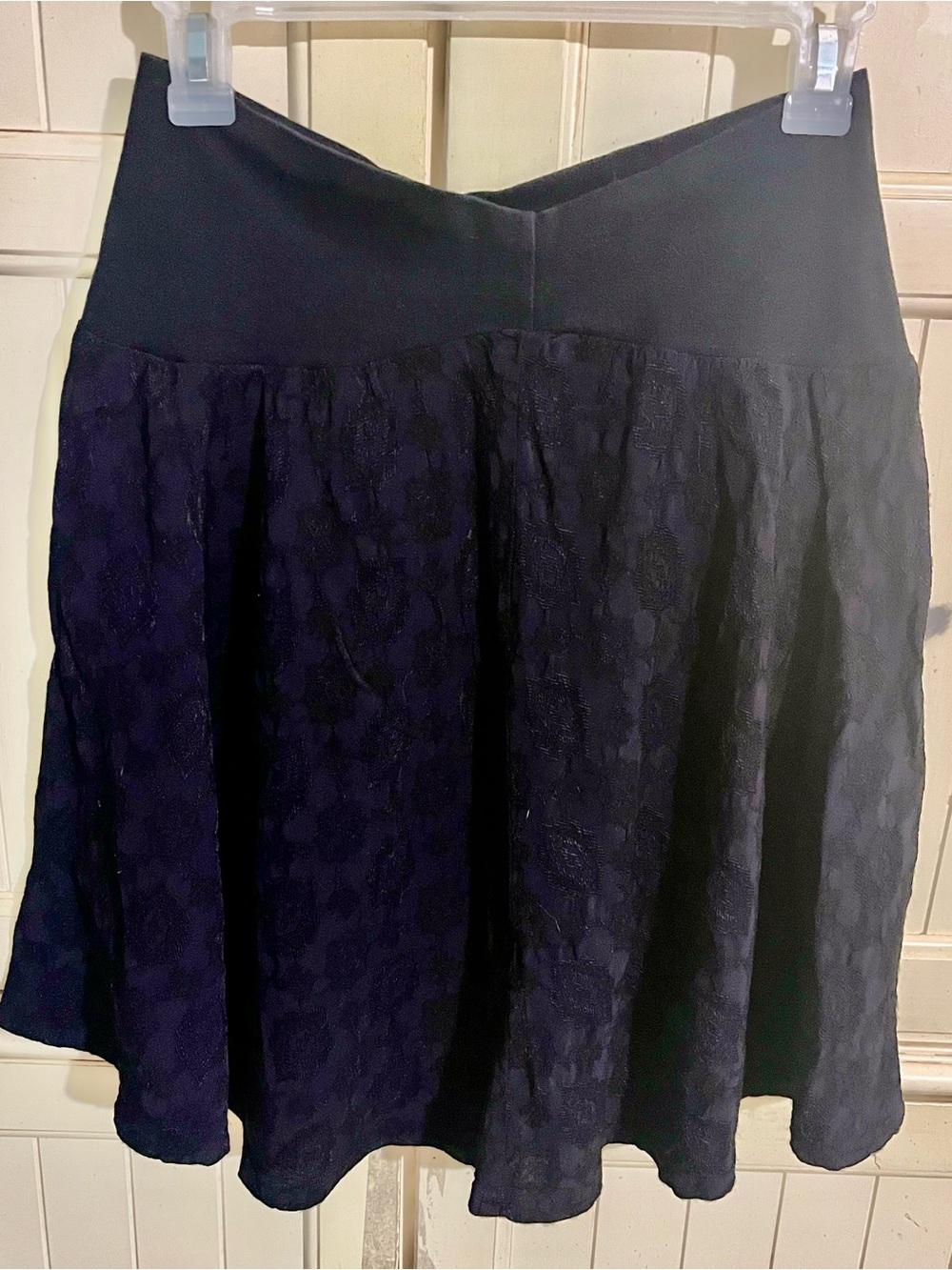 Cotton Basics Indigo Dyed Floral Lace Skirt